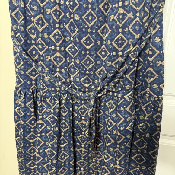 Ralph Lauren Open Shoulder Dress Women's Medium Blue Geometric Cottage Prairie - Picture 5 of 8